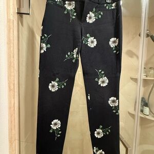 Banana Republic Black Floral Trousers